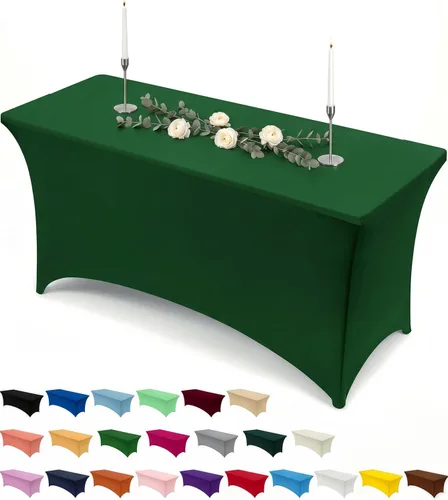 Miniatura 21 de Utopia Kitchen Mantel rectangular de spándex de 4 pies [1 unidad, negro] 200 GSM elástico, ajustado, lavable y resistente a las arrugas, cubierta