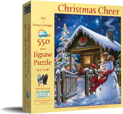 Miniatura 2 de SUNSOUT INC - Christmas Cheer - Rompecabezas de 550 piezas por artista: Dona Gelsinger - Tamaño acabado 15.5" x 18" Christmas - MPN # 57148
