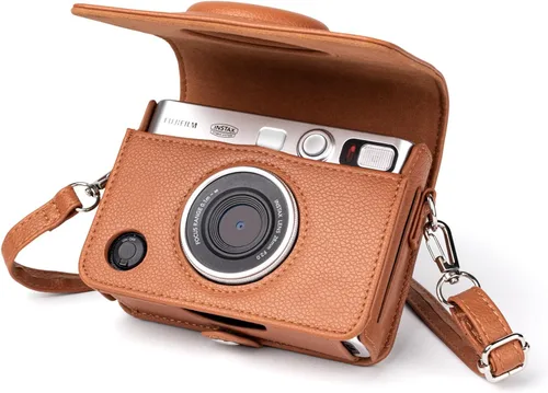 MUZIRI KINOKOO Funda Mini EVO, Cuero PU con Textura de Lichi, Funda Protectora para Cámara Instantánea Instax Mini EVO con Orificio de Carga Preciso