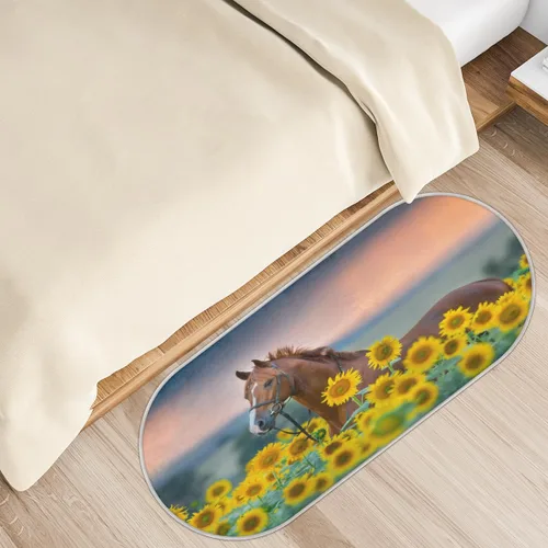 Miniatura 45 de cfpolar Alfombras de baño antideslizantes de girasoles blancos con margaritas blancas, tapete de baño de microfibra absorbente, lavable a máquina