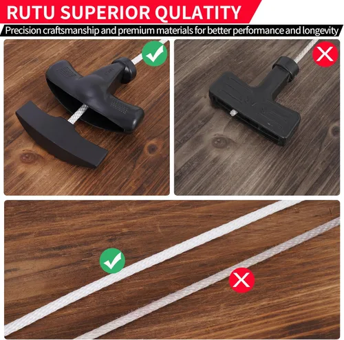 Miniatura 4 de RUTU Conjunto de arranque de tracción compatible con Honda GX120 GX160 GX200, arrancador de retroceso con mango de cable de tracción más grande