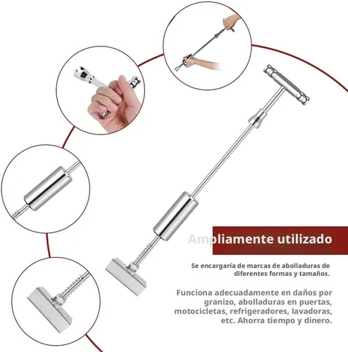 Miniatura 4 de Manelord Extractor de abolladuras, removedor de abolladuras con barra en T y pestañas extractoras de abolladuras mejoradas para reparación