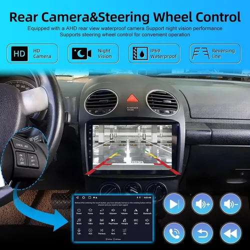 Miniatura 7 de 2+64G Carplay - Radio inalámbrica para coche Android para VW Beetle 2004-2010, pantalla táctil de 9 pulgadas con Android Auto/DSP/UI