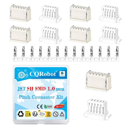 Miniatura 39 de CQRobot JST EL 4.5 mm de paso 2 pines conector electrónico IC macho, enchufes hembra carcasa y kit de terminales de crimpado en T macho/hembra. 50