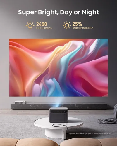 Miniatura 2 de Dangbei Proyector láser DBOX02 4K GTV, 2450 lúmenes ISO, licencia oficial de Netflix, Blu-ray 3D, proyector de cine en casa con WiFi y Bluetooth