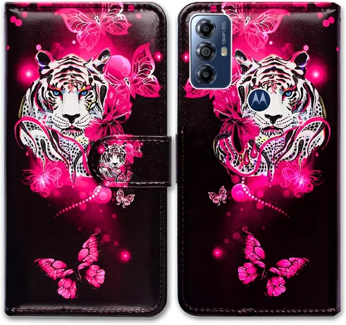 Miniatura 13 de Bcov Funda para Moto G Play 2023, diseño de pájaro negro y verde con tapa para teléfono con ranura para tarjetas, soporte para Motorola Moto G Play