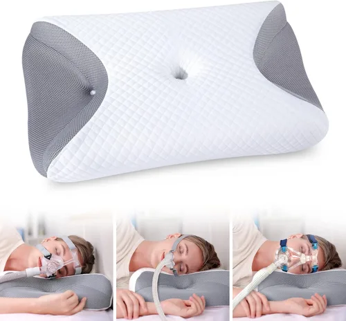 HOMCA Almohada CPAP para dormir de lado, almohadas nasales CPAP para todos los usuarios de máscaras CPAP para reducir las fugas de aire y la presión