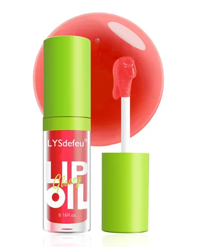 Miniatura 10 de Aceite labial LYSdefeu - 1 unidad con cabezal de cepillo grande, aceite de brillo de labios rosa hidratante, brillo labial transparente brillante