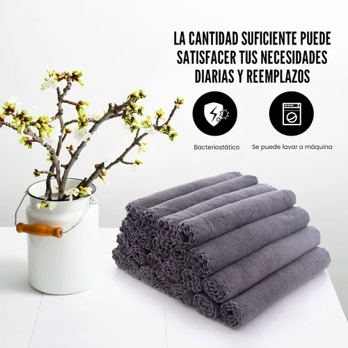 Miniatura 5 de MOONQUEEN Juego de 24 toallas ultrasuaves de alta calidad, 12 x 12 pulgadas, secado rápido, ropa de baño de terciopelo coral altamente absorbente