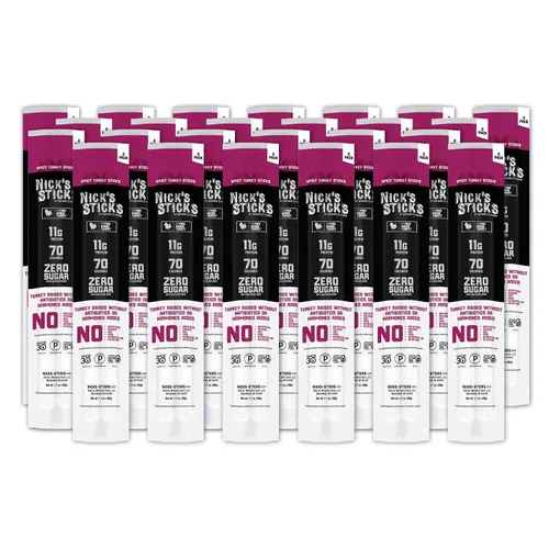 Miniatura 11 de Palitos de carne de res alimentada con pasto Nick's Sticks, sin gluten, sin antibióticos u hormonas (25 paquetes de 2 palitos)