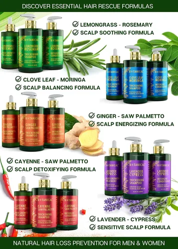 Miniatura 8 de Champú botánico para el crecimiento del cabello y acondicionador antiadelgazamiento "Scalp Detox" Cayenne Saw Palmetto Shampoo para pérdida