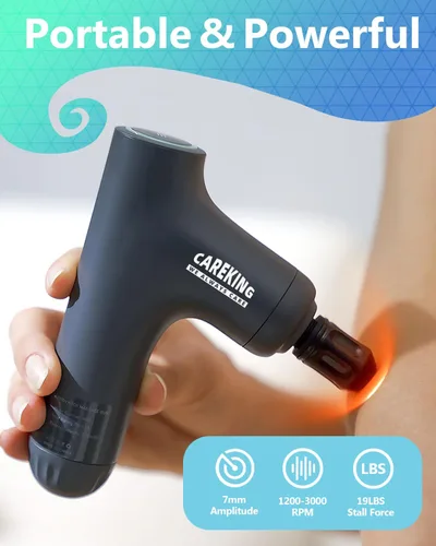 Miniatura 5 de 3-en-1 Pistola de masaje desmontable de tejido profundo, masajeador de espalda ergonómico con mango extensible para alivio del dolor, masajeador