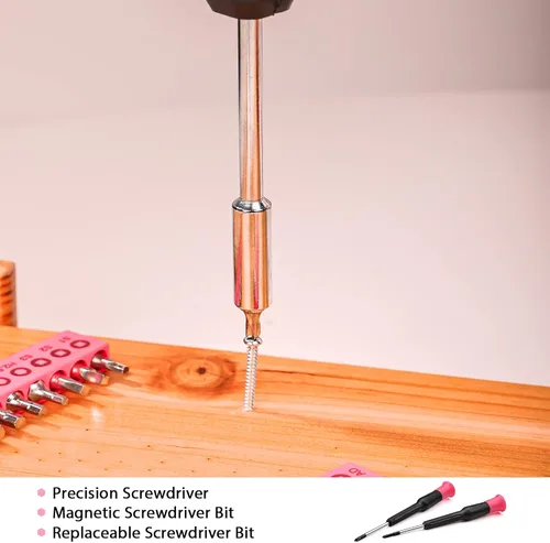 Miniatura 5 de Elevon Juego de herramientas rosa de 131 piezas, juego de herramientas de uso automático con caja de herramientas de almacenamiento, herramienta