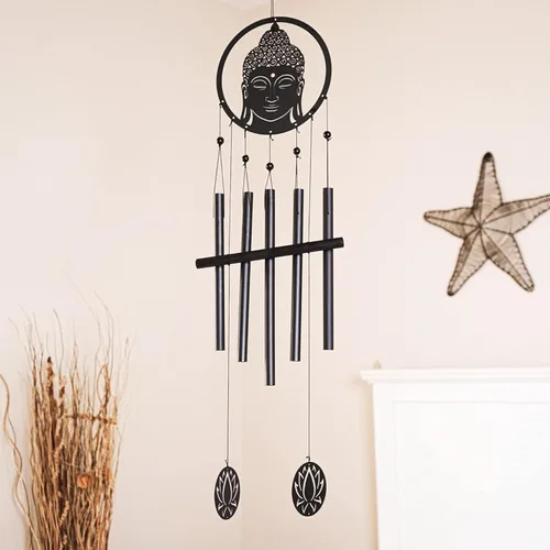 Miniatura 9 de VP Home Campanillas de viento de mandala brillante de 42 pulgadas para exteriores, carillones de viento de mandala brillante únicos, decoración al