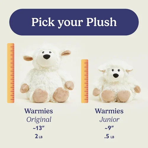 Miniatura 7 de warmies Animales de peluche junior aptos para microondas y pesados, ovejas, animal de peluche calentado para calidez y comodidad, peluche perfumado