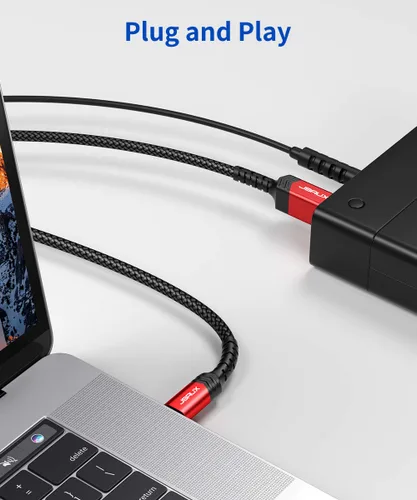 Miniatura 7 de JSAUX Cable de impresora USB B 3.0 a USB C de 6.6 pies, cable USB 3.0 tipo B de nailon compatible con estación de acoplamiento, discos duros