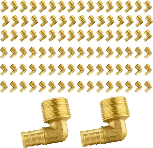 Miniatura 9 de Paquete de 5 accesorios PEX, adaptador de codo NPT roscado macho de 1/2" PEX x 1/2", ASTM F1807