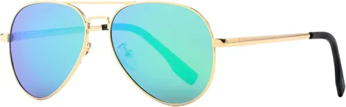 Miniatura 124 de Gleyemor Lentes de sol polarizados estilo aviador para niños y niñas, jóvenes, adolescentes, dos tamaños de 1.969 in y 2.047 in