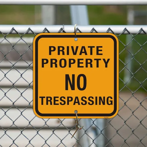 Miniatura 4 de Señal grande de propiedad privada No Trespassing (4 unidades), metal de aluminio reflectante, resistente a la intemperie al aire libre