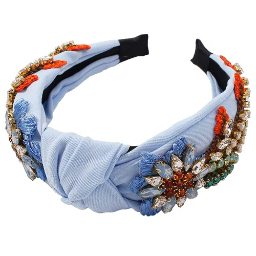 Miniatura 12 de Diademas barrocas de cristal con diamantes de imitación para mujer, banda bordada para el cabello, exquisita banda para el cabello, disponible en 5