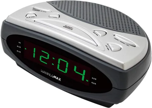Miniatura 6 de HANNLOMAX Radio despertador HX-137CR, radio PLL AM/FM, alarma dual, pantalla LED de 0.9", solo operación de CA. (LED blanco-azul)