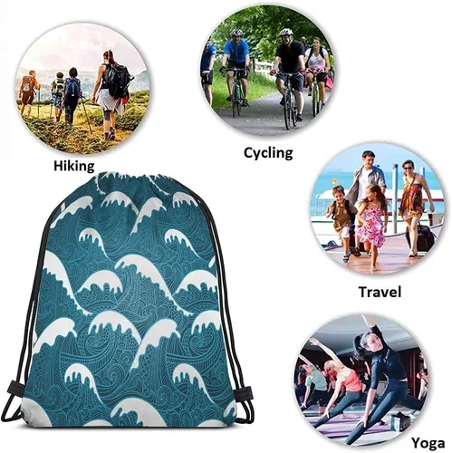 Miniatura 7 de Beabes Bolsas de béisbol con cordón, mochila deportiva para gimnasio, bolsa con cordón, Multi-a08, Mochilas de viaje