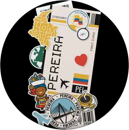 Miniatura 3 de Etiquetas de aeropuertos y aerolíneas - Tarjeta de embarque de Pereira PopSockets Standard PopGrip