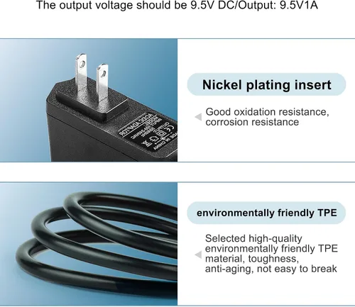 Miniatura 5 de Adaptador de corriente de cargador Casio de 9.5V Casio compatible con Casio Piano AD-E95100LU, Casio Keyboard SA-76, SA-77, SA-46, LK-135, WK-225