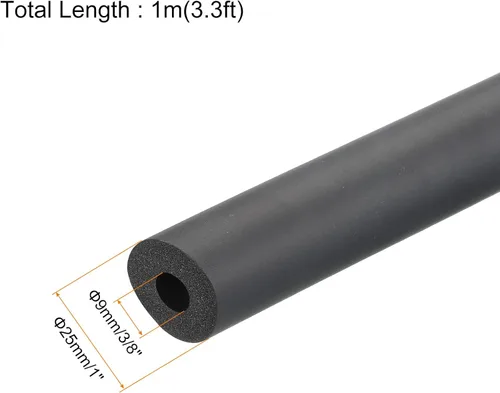 Miniatura 2 de MECCANIXITY Mangos de tubo de agarre de espuma de 0.354 in (3/8 pulgadas) ID 0.984 in de diámetro exterior 3.3 pies, color negro para aislamiento
