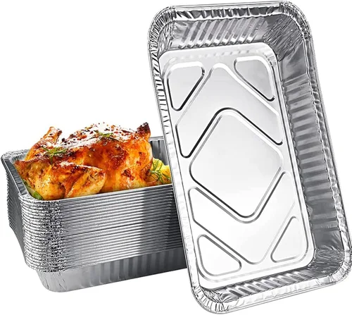 Miedium - Sartenes de aluminio de tamaño completo, papel de aluminio desechable de 21 x 13 pulgadas (paquete de 25 unidades) - Bandeja duradera