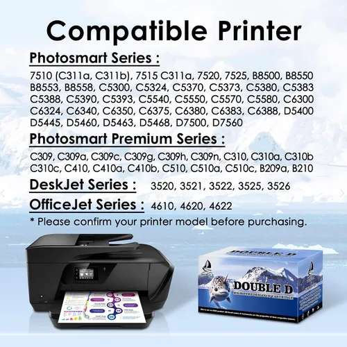 Miniatura 2 de DOUBLE D 712XL - Cartuchos de tinta negra de repuesto para HP 712 712XL BK para impresora de trazador de estudio DesignJet T650 T630 T230 T210