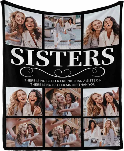 Miniatura 7 de Regalos de cumpleaños para mujeres, manta de amistad personalizada con tus fotos, manta personalizada con mis propias imágenes para hermanas