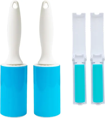 Rodillo de pelusa de gel adhesivo lavable, paquete de 4, rodillo reutilizable para pelos de mascotas, removedor de limpiador para ropa, asientos de