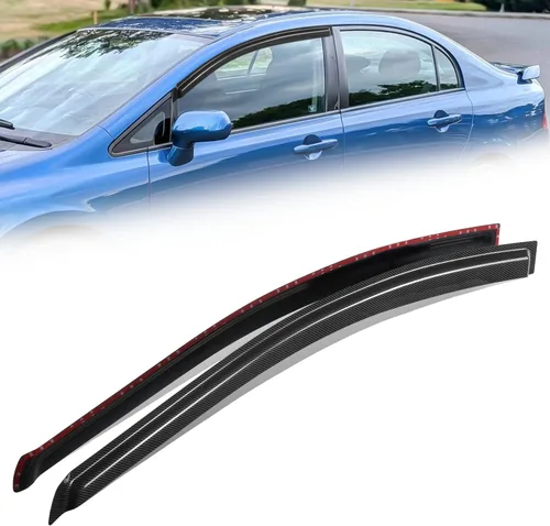 Miniatura 17 de Auto Dynasty 4 piezas viseras de ventana con patrón de fibra de carbono compatibles con Chrysler PT Cruiser 2001-2010, deflectores de ventana
