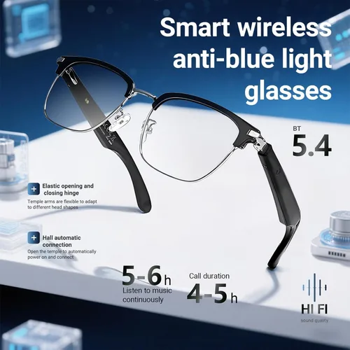 Miniatura 3 de Gafas de luz azul Bluetooth para mujeres y hombres, asistente de voz AI, altavoces de oído abierto, lentes inteligentes con filtro de luz azul