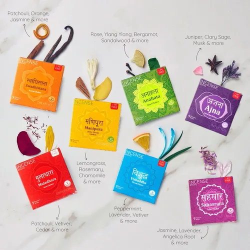Miniatura 5 de Aromafume - Juego de ladrillos de incienso de 7 chakras, 63 ladrillos y árbol de la vida, juego de incienso sin humo para equilibrio de chakras