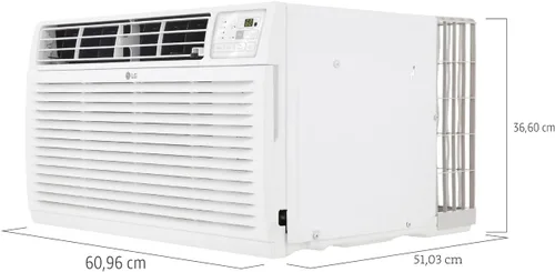Miniatura 9 de LG Aire acondicionado de pared de 10,000 BTU, 115 V, enfría hasta 440 pies cuadrados para dormitorio, sala de estar, apartamento, con control Blanco
