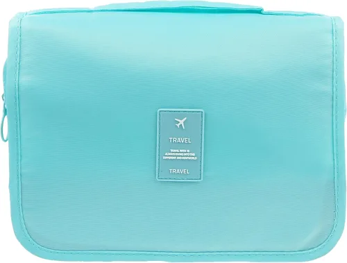 Miniatura 9 de Bolsa para productos cosméticos. Bolsa para colgar productos de tocador. Organizador de viaje, para hombre y mujer., Azul Flores)