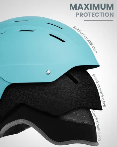 Miniatura 2 de OutdoorMaster Kelvin II - Casco de esquí para deportes de nieve, casco de snowboard para hombres, mujeres y jóvenes menta (MATTE MINT)