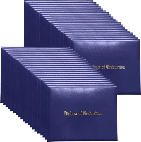 Miniatura 16 de Funda para diploma 8.5”x11” impresa “Diploma de Graduación” en cuero sintético acolchada y rica en color de TngHui, negra