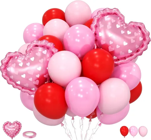Miniatura 18 de Globos de Casino, Globos Metálicos Negros Rojos Dorados de 12 Pulgadas con Confeti y Dados de Lámina para Decoración de Fiesta Temática de Juego
