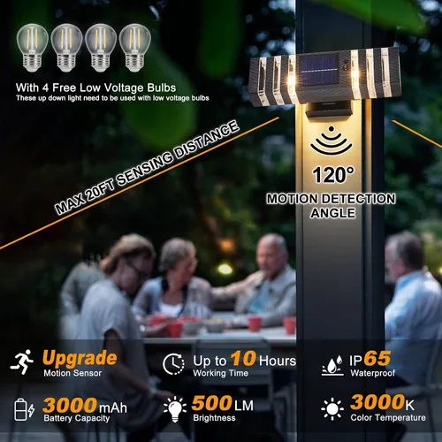 Miniatura 2 de Lámpara de pared con sensor de movimiento para exteriores, luces de porche arriba y abajo, moderna, del atardecer al amanecer, aplique exterior