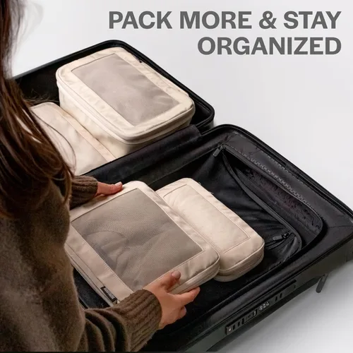 Miniatura 7 de Aerotrunk Cubos de embalaje de compresión para viajes, bolsas organizadoras de equipaje, cubos de embalaje con doble cremallera para maletas