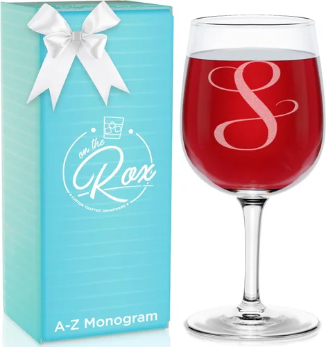 Miniatura 22 de Regalos de vino con monograma A-Z para mujer, copa de vino personalizada grabada de 12.75 onzas, regalos divertidos con monograma para amantes