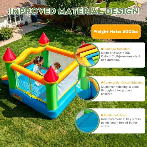 Miniatura 3 de YARD Casa de Rebote, Casa de Rebote Inflable con Tobogán para Niños de 5-12, Casa Inflable con Soplador para Patio Trasero al Aire Libre