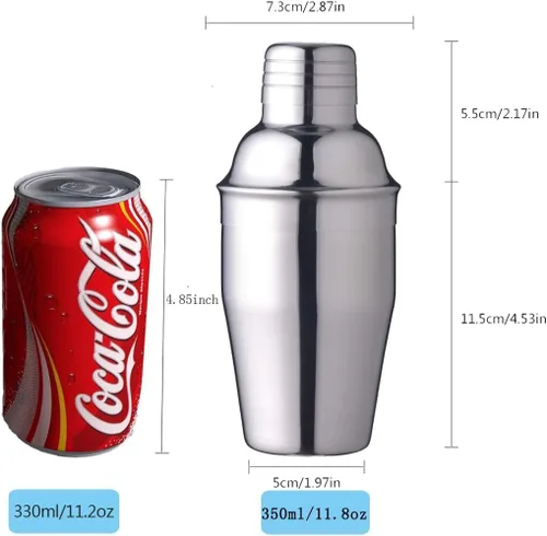Miniatura 2 de Zrorgons - Coctelera de acero inoxidable, mezclador clásico de martini con colador integrado, perfecto para regalo de bar en casa o camarero