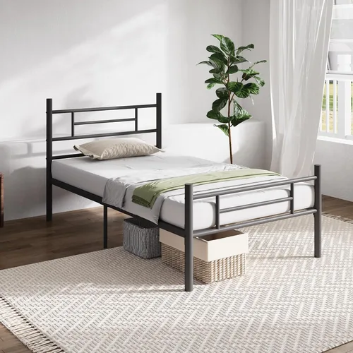 Miniatura 7 de Novilla - Base de cama individual con cabecero y estribo, base de cama de plataforma metálica de 14 pulgadas, almacenamiento debajo de la cama