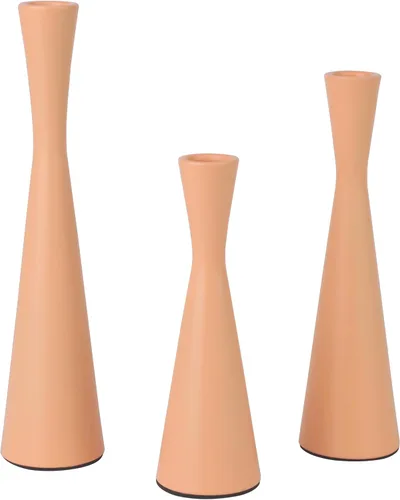Miniatura 13 de Vixdonos Juego de 3 portavelas de latón dorado con forma cónica de metal, juego de 3 manteles de mesa, portavelas decorativo para bodas, cenas