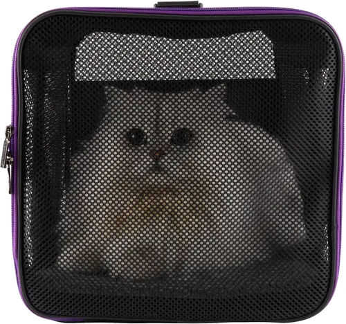 Miniatura 7 de Transportador suave para mascotas para gatos grandes y medianos, 2 gatitos, perros pequeños. Fácil de meter al gato, ideal para gatos a los que