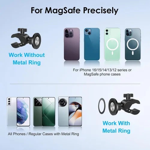 Miniatura 5 de EEEKit Soporte de teléfono para bicicleta de ejercicio, soporte magnético para teléfono para iPhone Magsafe y todos los teléfonos inteligentes